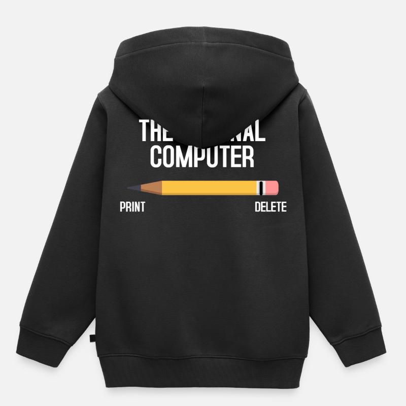 ordinateur - Sweat Premium à capuche enfant bio - noir