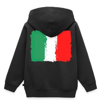 Italien National Flagge - Kinder Premium Organic Hoodie - Schwarz - Hinten - AI Model Kid Male (0cm)