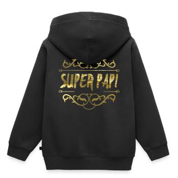 Super Papi - Kinder Premium Organic Hoodie - Schwarz - Hinten - AI Model Kid Male (0cm)
