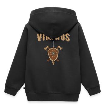 Viking Shield Vikings - Sweat Premium à capuche enfant bio - noir - Dos - AI Model Kid Male (0cm)
