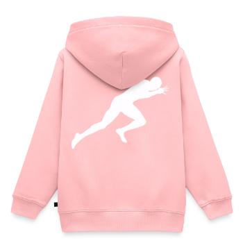 Sprint Leichtathletik - Kinder Premium Organic Hoodie - Rosa - Hinten - AI Model Kid Female (0cm)