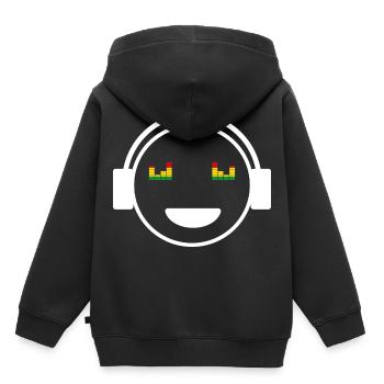 Audio Phil Smiley Écouteurs Music Lover Weiss - Sweat Premium à capuche enfant bio - noir - Dos - AI Model Kid Male (0cm)