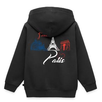 J aime Paris - Sweat Premium à capuche enfant bio - noir - Dos - AI Model Kid Male (0cm)