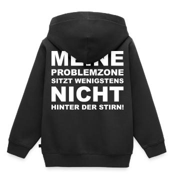Beleidigung Diss Böser Spruch Geschenk - Kinder Premium Organic Hoodie - Schwarz - Hinten - AI Model Kid Male (0cm)