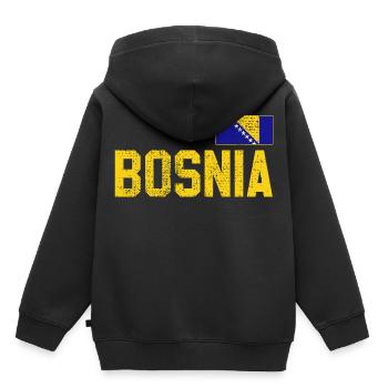 Bosnie - Sweat Premium à capuche enfant bio - noir - Dos - AI Model Kid Male (0cm)
