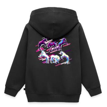 Unicorn Foal 80s Retro Violet - Kids Premium Organic Hoodie - black - Back - AI Model Kid Male (0cm)