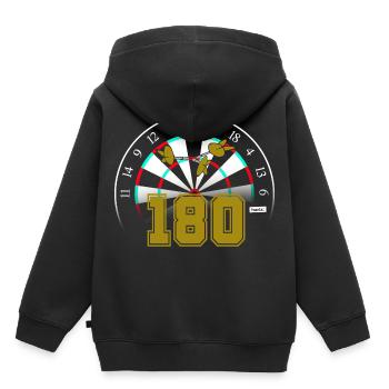 180 Dart - Kinder Premium Organic Hoodie - Schwarz - Hinten - AI Model Kid Male (0cm)