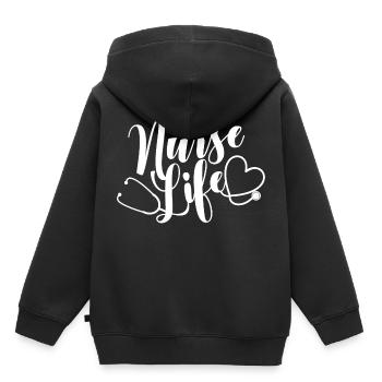 Nurse Life - Kids Premium Organic Hoodie - black - Back - AI Model Kid Male (0cm)