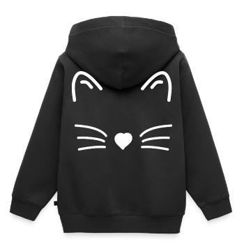 Katzengesicht - Kinder Premium Organic Hoodie - Schwarz - Hinten - AI Model Kid Male (0cm)