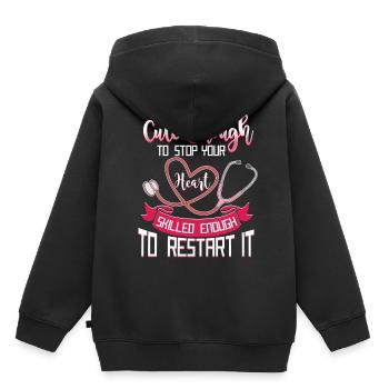 Sweet enough to stop your heart ... T-shirt - Kids Premium Organic Hoodie - black - Back - AI Model Kid Male (0cm)