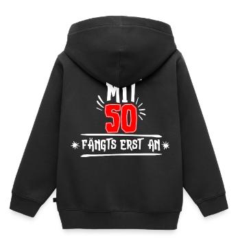 50 fifty birthday 50s - Kids Premium Organic Hoodie - black - Back - AI Model Kid Male (0cm)