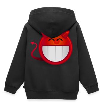 Smiley - Sweat Premium à capuche enfant bio - noir - Dos - AI Model Kid Male (0cm)