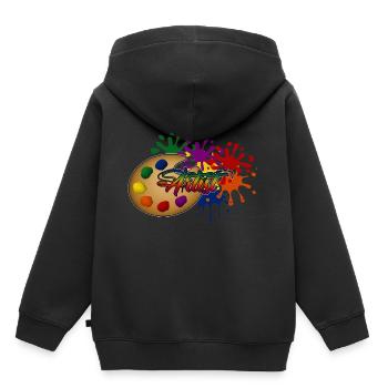 Künstler - Kinder Premium Organic Hoodie - Schwarz - Hinten - AI Model Kid Male (0cm)