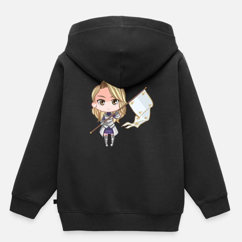 Jeanne d'Arc Marion - Sweat Premium à capuche enfant bio - noir