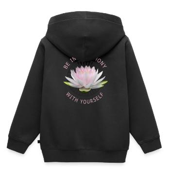 Yoga Lotus Flowers Meditation Yogilates Buddhism - Kids Premium Organic Hoodie - black - Back - AI Model Kid Male (0cm)