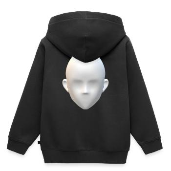 Gesicht - Kinder Premium Organic Hoodie - Schwarz - Hinten - AI Model Kid Male (0cm)