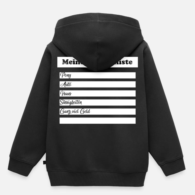 Liste de vœux Noël Père Noël Père Noël - Sweat Premium à capuche enfant bio - noir