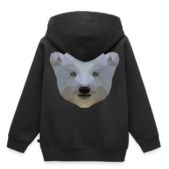 Ours polaire - Sweat Premium à capuche enfant bio - noir - Dos - AI Model Kid Male (0cm)