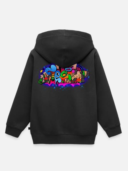 Cool Fresh Graffiti Typographie - Sweat Premium à capuche enfant bio - noir