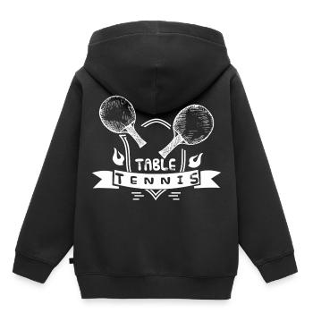 tennis de table 47 table - Sweat Premium à capuche enfant bio - noir - Dos - AI Model Kid Male (0cm)