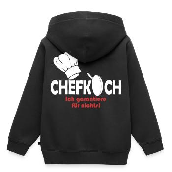 Chefkoch - Kinder Premium Organic Hoodie - Schwarz - Hinten - AI Model Kid Male (0cm)