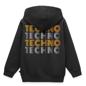Techno Techno Techno Techno Minimal Shirt - Kinder Premium Organic Hoodie - Schwarz - Hinten - AI Model Kid Male (0cm)