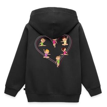 Gymnastique Gymnastique au sol Gymnastique Amour Enfants Cadeau - Sweat Premium à capuche enfant bio - noir - Dos - AI Model Kid Male (0cm)