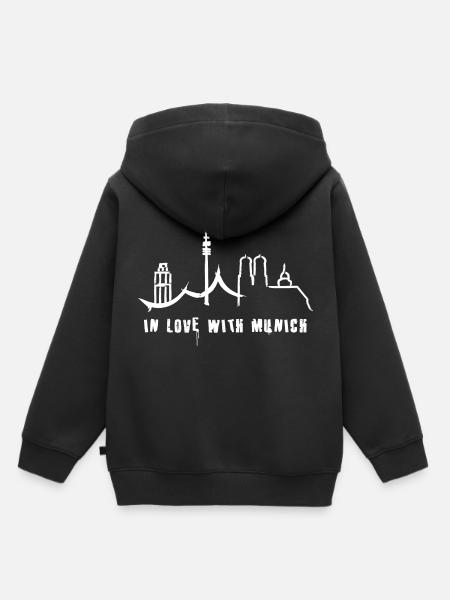 in love with munich - Kinder Premium Organic Hoodie - Schwarz