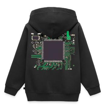 Computerchip - Kinder Premium Organic Hoodie - Schwarz - Hinten - AI Model Kid Male (0cm)