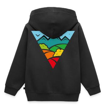 Champs de couleur - Sweat Premium à capuche enfant bio - noir - Dos - AI Model Kid Male (0cm)