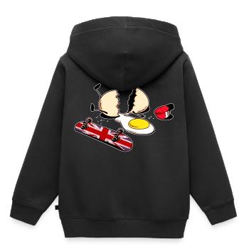 Egg Crack - Kids Premium Organic Hoodie - black - Back - AI Model Kid Male (0cm)