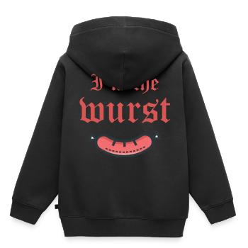 Je suis la saucisse Je suis la pire saucisse - Sweat Premium à capuche enfant bio - noir - Dos - AI Model Kid Male (0cm)
