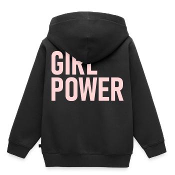 GIRL POWER Feminismus Geschenkidee - Kinder Premium Organic Hoodie - Schwarz - Hinten - AI Model Kid Male (0cm)