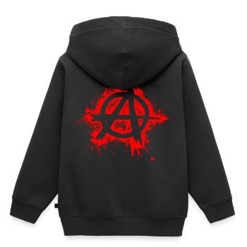 Anarchy / Anarchy, red splashes - Kids Premium Organic Hoodie - black - Back - AI Model Kid Male (0cm)