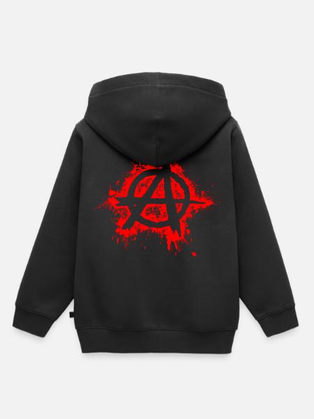Anarchy / Anarchy, red splashes - Kids Premium Organic Hoodie - black