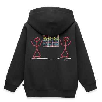 Projektmanagement Scrum Strichmännchen, Prozesse - Kinder Premium Organic Hoodie - Schwarz - Hinten - AI Model Kid Male (0cm)