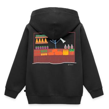Markt Strichmännchen, Handel Waren Flohmarkt Job - Kinder Premium Organic Hoodie - Schwarz - Hinten - AI Model Kid Male (0cm)