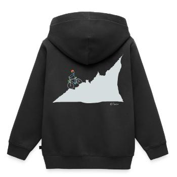 Mountainbike Strichmännchen, Hobby Sport Freizeit - Kinder Premium Organic Hoodie - Schwarz - Hinten - AI Model Kid Male (0cm)