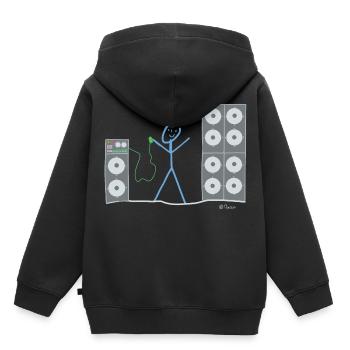 Écoutez des chiffres de musique, des sons de haut-parleur - Sweat Premium à capuche enfant bio - noir - Dos - AI Model Kid Male (0cm)