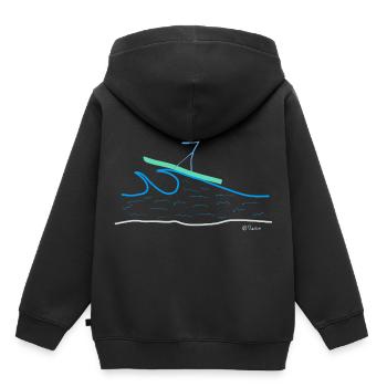 Surfing stick figures, waves riding sport water - Kids Premium Organic Hoodie - black - Back - AI Model Kid Male (0cm)