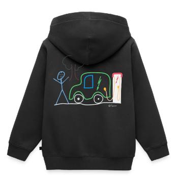 Voiture électrique Bâtons, Électro-mobilité Emploi - Sweat Premium à capuche enfant bio - noir - Dos - AI Model Kid Male (0cm)