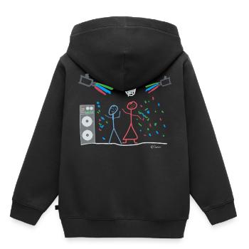 Tanzpaar Strichmännchen, Party Disco Tanz Licht - Kinder Premium Organic Hoodie - Schwarz - Hinten - AI Model Kid Male (0cm)