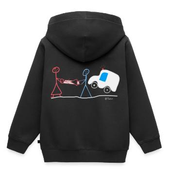 Sauvetage Strichmännchen Urgence Urgence Intervention urgence - Sweat Premium à capuche enfant bio - noir - Dos - AI Model Kid Male (0cm)