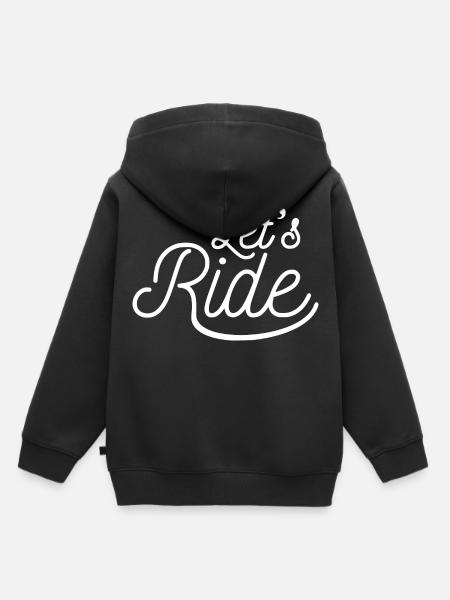 lets Ride white - Kinder Premium Organic Hoodie - Schwarz