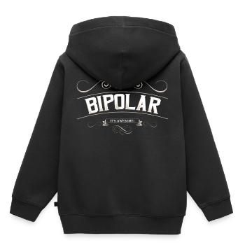 Vintage. Je déteste être biploar - c'est génial - Sweat Premium à capuche enfant bio - noir - Dos - AI Model Kid Male (0cm)