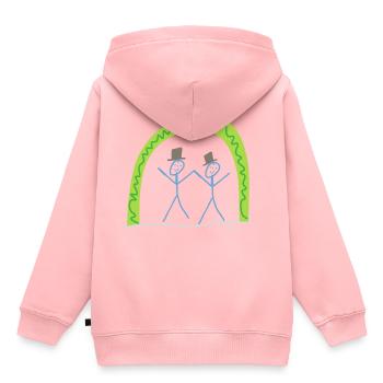 Homo Ehe Strichmännchen Gleichgeschlechtlich frei - Kinder Premium Organic Hoodie - Rosa - Hinten - AI Model Kid Female (0cm)