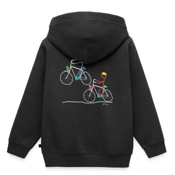 Strichmännchen Radfahrern, Fahrrad Bike Sport Tun - Kinder Premium Organic Hoodie - Schwarz - Hinten - AI Model Kid Male (0cm)
