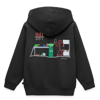 Drechsel Strichmännnchen, Holz Handwerk Beruf Job - Kinder Premium Organic Hoodie - Schwarz - Hinten - AI Model Kid Male (0cm)