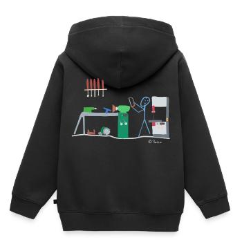 Drechsel Strichmännnchen, Holz Tischler Arbeit - Kinder Premium Organic Hoodie - Schwarz - Hinten - AI Model Kid Male (0cm)