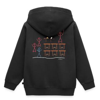 Schülerin Strichmännnchen, Schulklasse lustig job - Kinder Premium Organic Hoodie - Schwarz - Hinten - AI Model Kid Male (0cm)